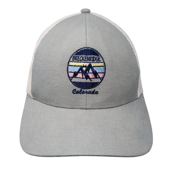 Breckenridge Colorado Snapback Mesh Back Trucker Hat Gray One Size - Picture 1 of 10